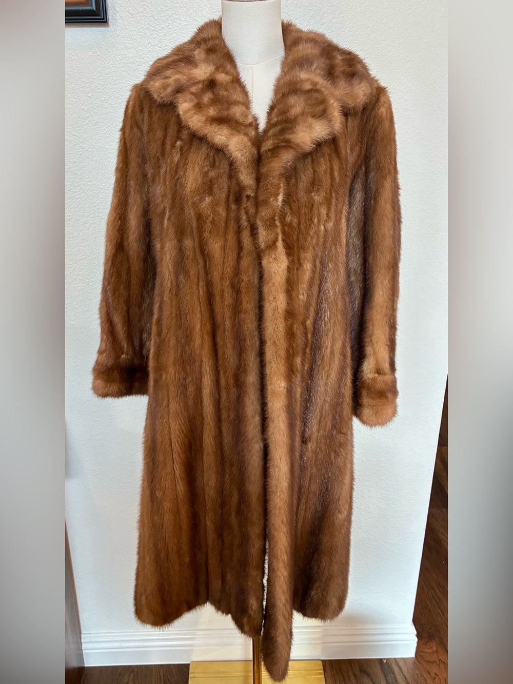 Women’s Fur Mink Coat Vintage Ben Marks Beverly Hills Jacket Brown Tan